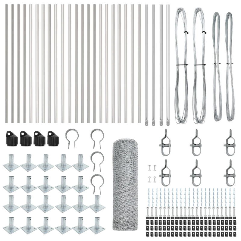 vidaXL Žoga āķis Sudraba 50 x 0,8 m ,25 mm siets, Tērauds