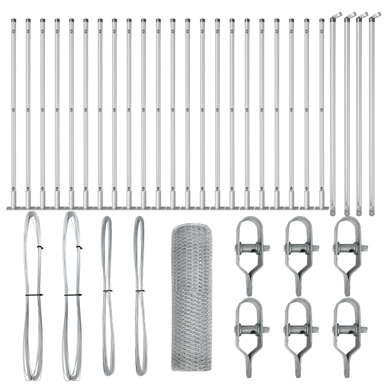 vidaXL Žoga āķis Sudraba 50 x 0,8 m ,25 mm siets, Tērauds