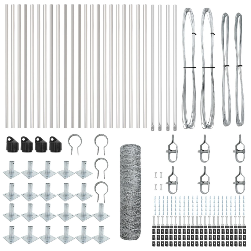 vidaXL Žoga āķis Sudraba 50 x 0,8 m ,36 mm siets, Tērauds