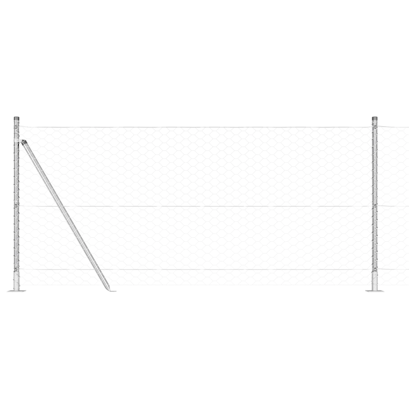 vidaXL Žoga āķis Sudraba 50 x 0,8 m ,50 mm siets, Tērauds