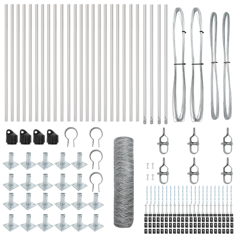 vidaXL Žoga āķis Sudraba 50 x 0,8 m ,50 mm siets, Tērauds
