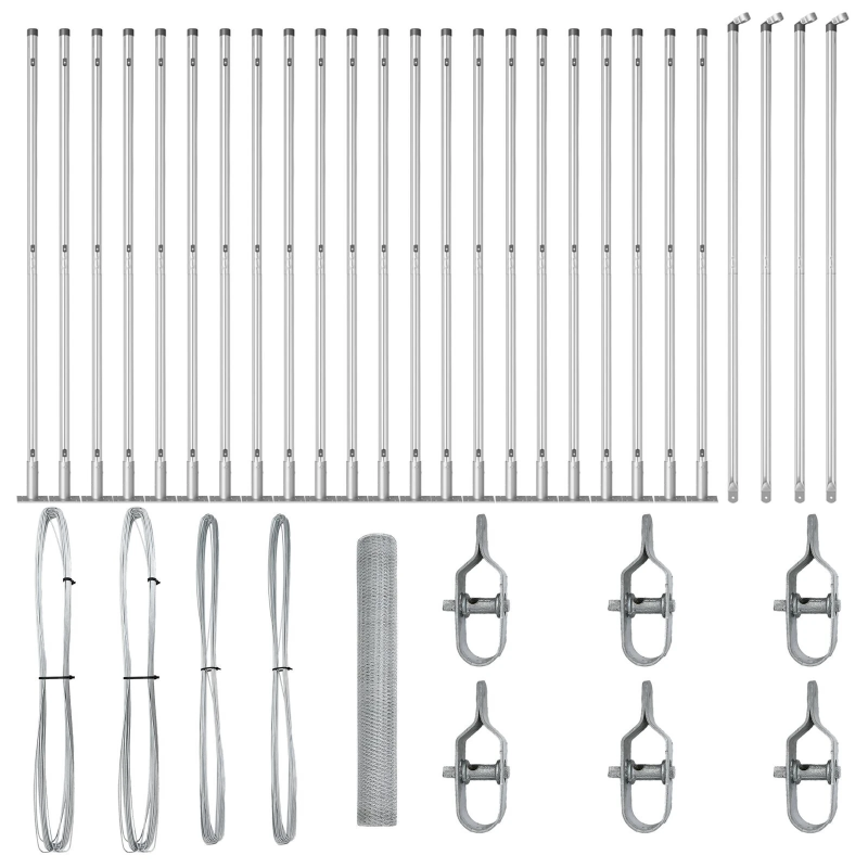 vidaXL Žoga āķis Sudraba 50 x 1,2 m ,13 mm siets, Tērauds