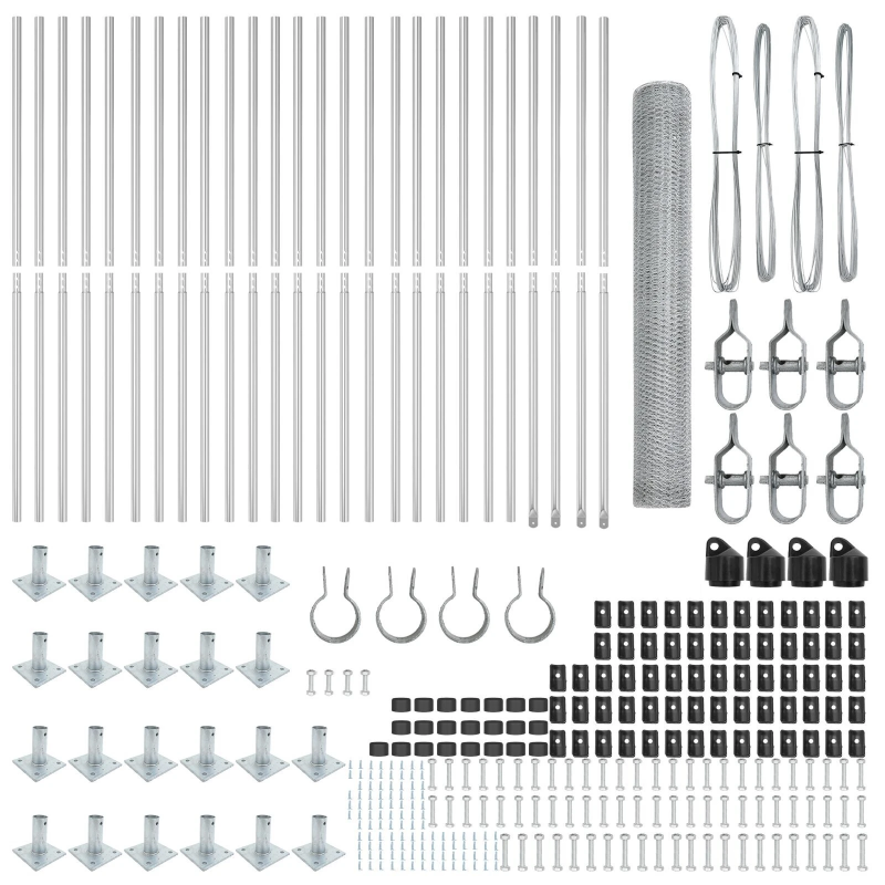 vidaXL Žoga āķis Sudraba 50 x 1,2 m ,25 mm siets, Tērauds