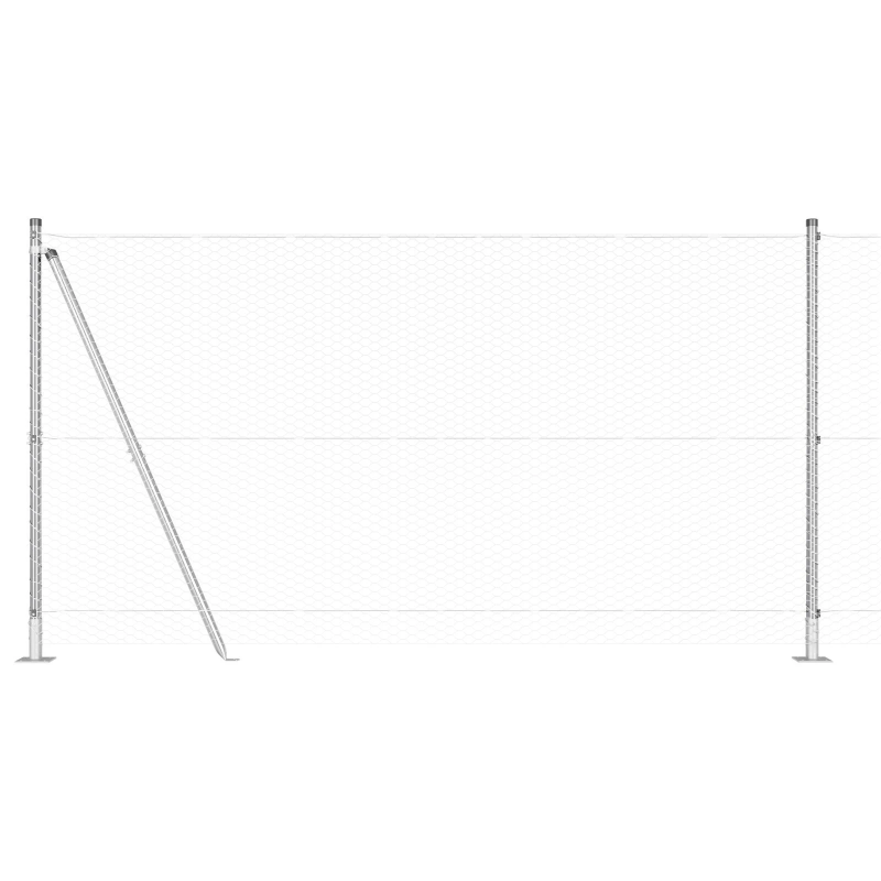 vidaXL Žoga āķis Sudraba 50 x 1,2 m ,25 mm siets, Tērauds