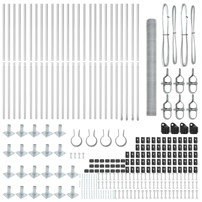 vidaXL Žoga āķis Sudraba 50 x 1,4 m ,25 mm siets, Tērauds