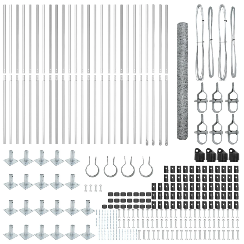 vidaXL Žoga āķis Sudraba 50 x 1,4 m ,50 mm siets, Tērauds