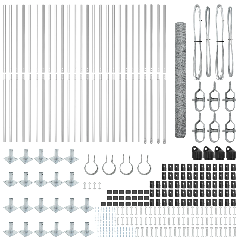 vidaXL Žoga āķis Sudraba 50 x 1,5 m ,36 mm acs izmērs, Tērauds