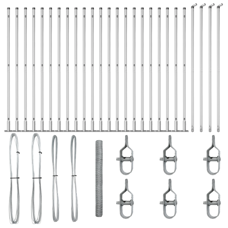 vidaXL Žoga āķis Sudraba 50 x 1,6 m ,36 mm tīkls, Tērauds