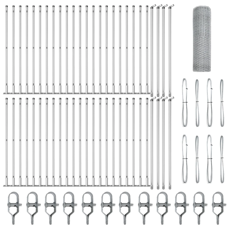vidaXL Žoga āķis Sudraba 100 x 0,4 m ,25 mm acs, Tērauds