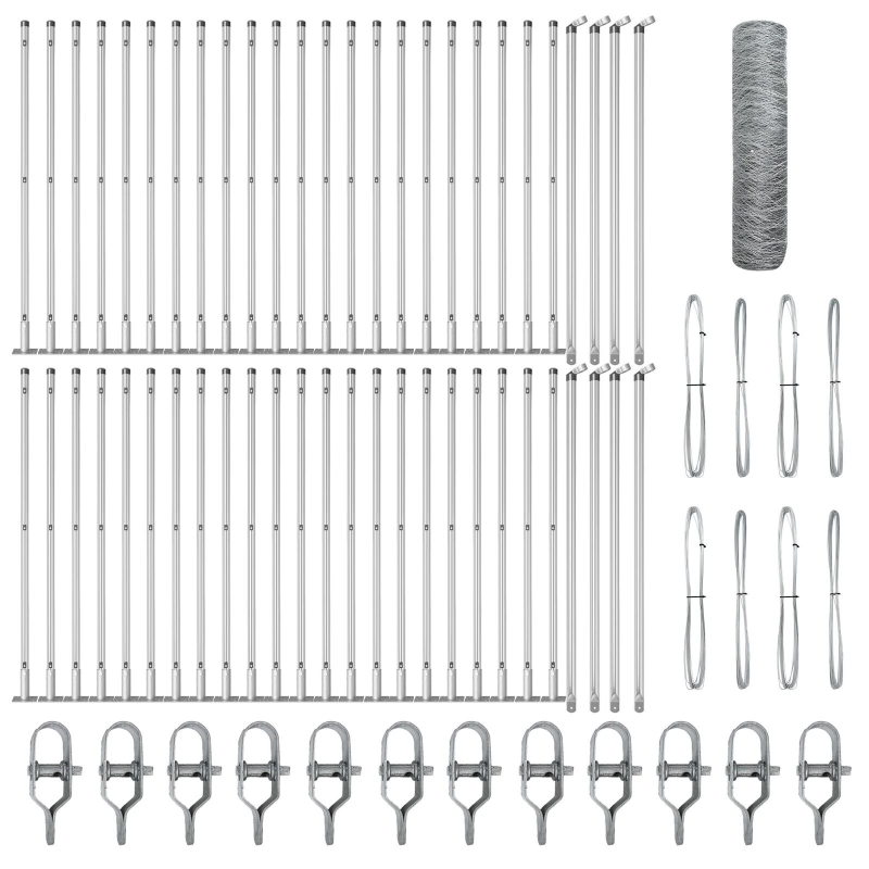 vidaXL Žoga āķis Sudraba 100 x 0,4 m ,36 mm siets, Tērauds