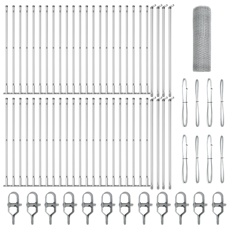 vidaXL Žoga āķis Sudraba 100 x 0,5 m ,25 mm siets, Tērauds