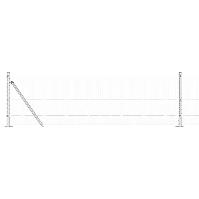 vidaXL Žoga āķis Sudraba 100 x 0,6 m ,25 mm tīkls, Tērauds