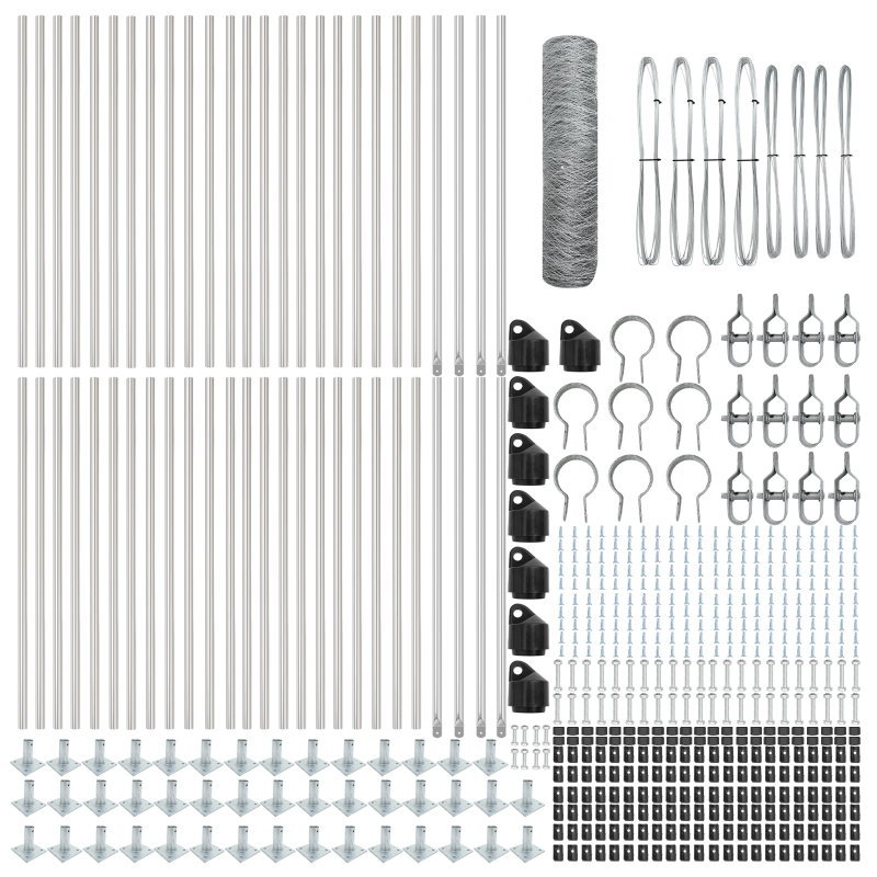 vidaXL Žoga āķis Sudraba 100 x 0,6 m ,50 mm acs, Tērauds