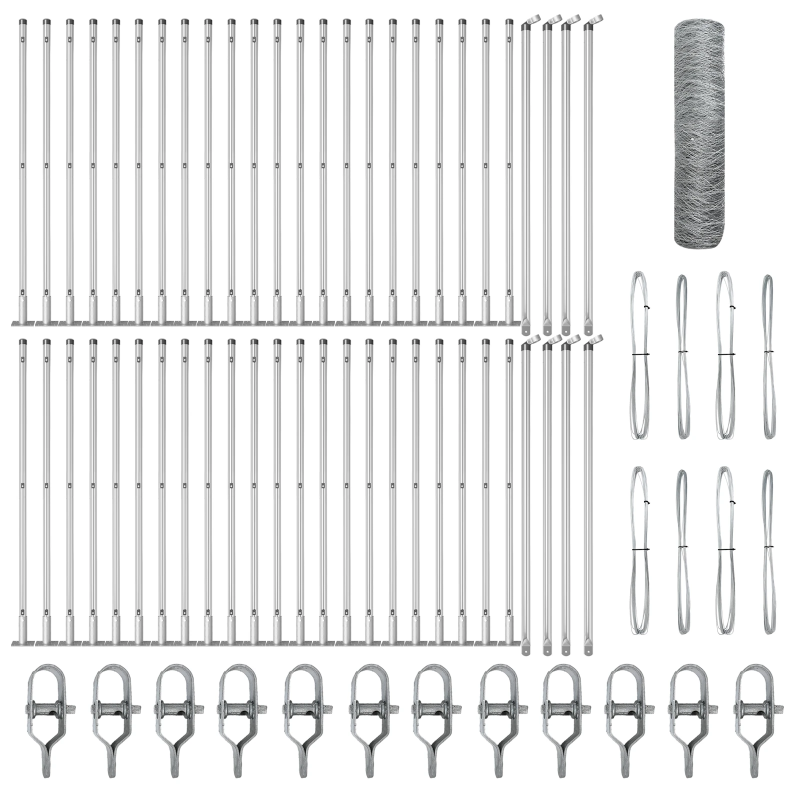 vidaXL Žoga āķis Sudraba 100 x 0,8 m ,36 mm sieta, Tērauds
