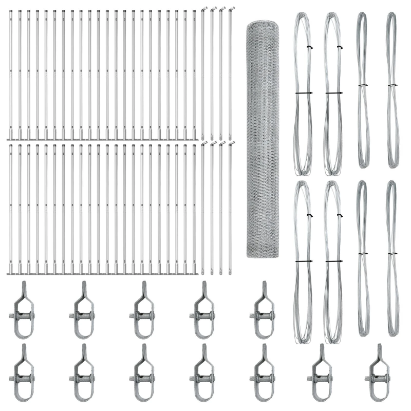 vidaXL Žoga āķis Sudraba 100 x 1,2 m ,25 mm siets, Tērauds