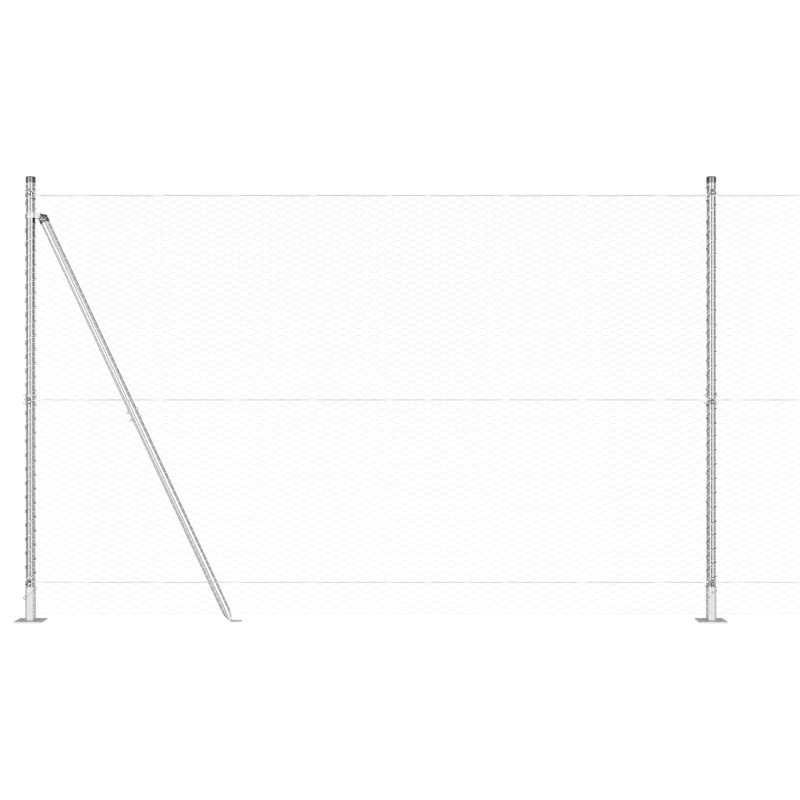 vidaXL Žoga āķis Sudraba 100 x 1,5 m ,25 mm siets, Tērauds