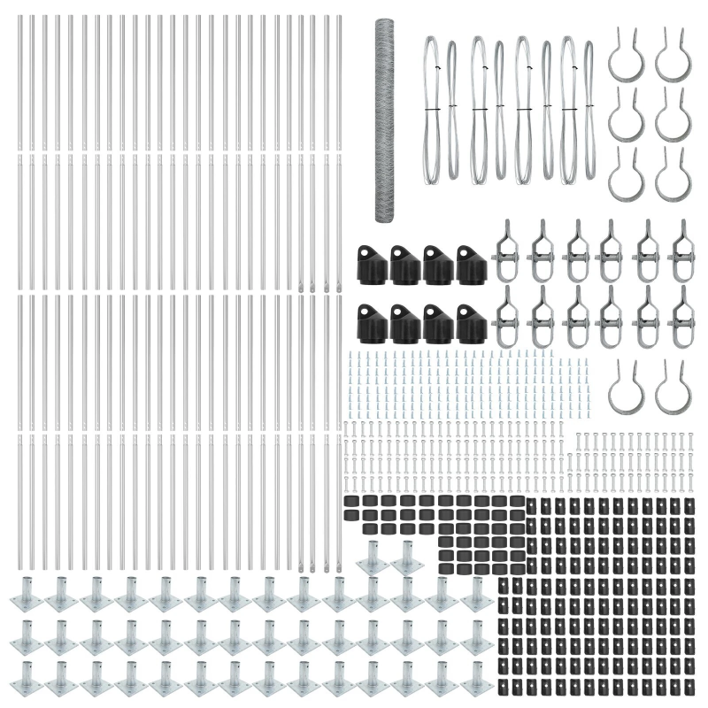 vidaXL Žoga āķis Sudraba 100 x 1,5 m ,36 mm siets, Tērauds