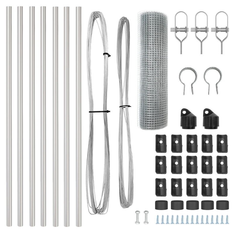 vidaXL Žoga āķis Sudraba 10 x 0,4 m ,16 x 16 mm acs, Tērauds