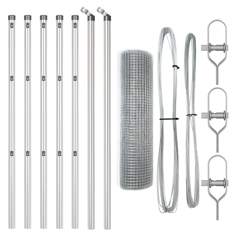 vidaXL Žoga āķis Sudraba 10 x 0,4 m ,25 x 25 mm acs, Tērauds