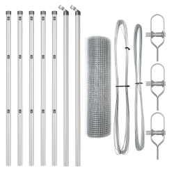 vidaXL Žoga āķis Sudraba 10 x 0,6 m ,16 x 16 mm acs, Tērauds