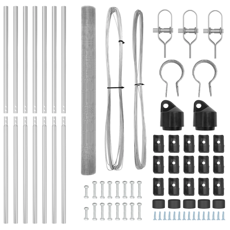 vidaXL Žoga āķis Sudraba 10 x 1,6 m ,25 x 25 mm siets, Tērauds