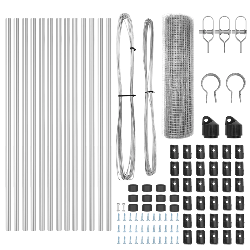 vidaXL Žoga āķis Sudraba 25 x 0,8 m ,16 x 16 mm siets, Tērauds