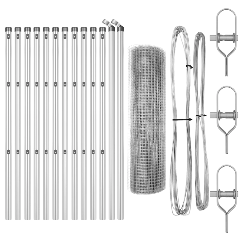 vidaXL Žoga āķis Sudraba 25 x 0,8 m ,19 x 19 mm žogs, Tērauds