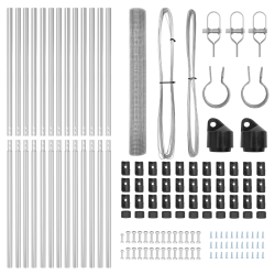 vidaXL Žoga āķis Sudraba 25 x 1,4 m ,12 x 12 mm tīkls, Tērauds