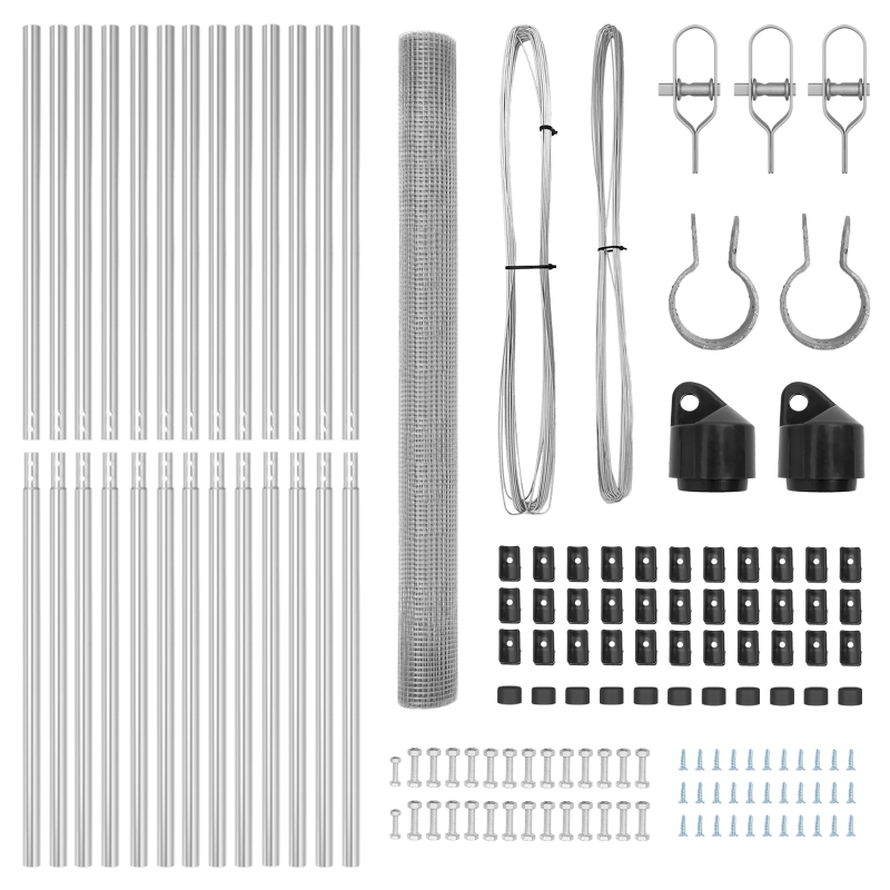 vidaXL Žoga āķis Sudraba 25 x 1,6 m ,16 x 16 mm siets, Tērauds