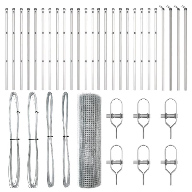 vidaXL Žoga āķis Sudraba 50 x 0,6 m ,16 x 16 mm siets, Tērauds