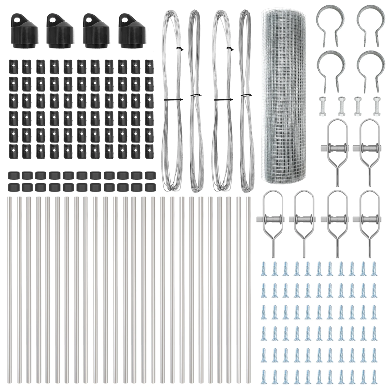 vidaXL Žoga āķis Sudraba 50 x 0,6 m ,16 x 16 mm siets, Tērauds