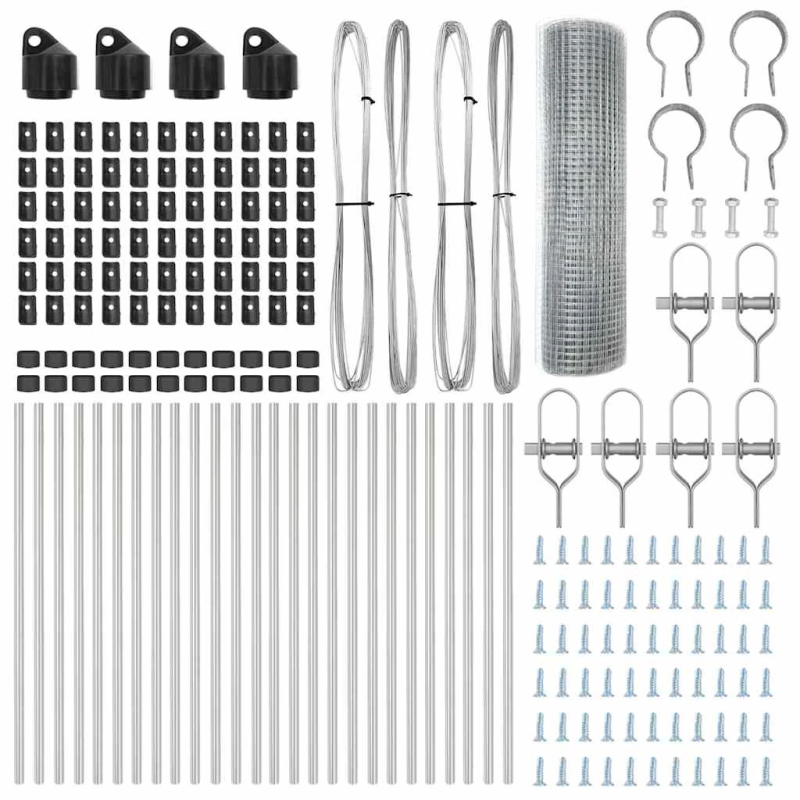 vidaXL Žoga āķis Sudraba 50 x 0,8 m ,19 x 19 mm acs, Tērauds