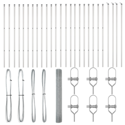 vidaXL Žoga āķis Sudraba 50 x 1,2 m ,12 x 12 mm siets, Tērauds