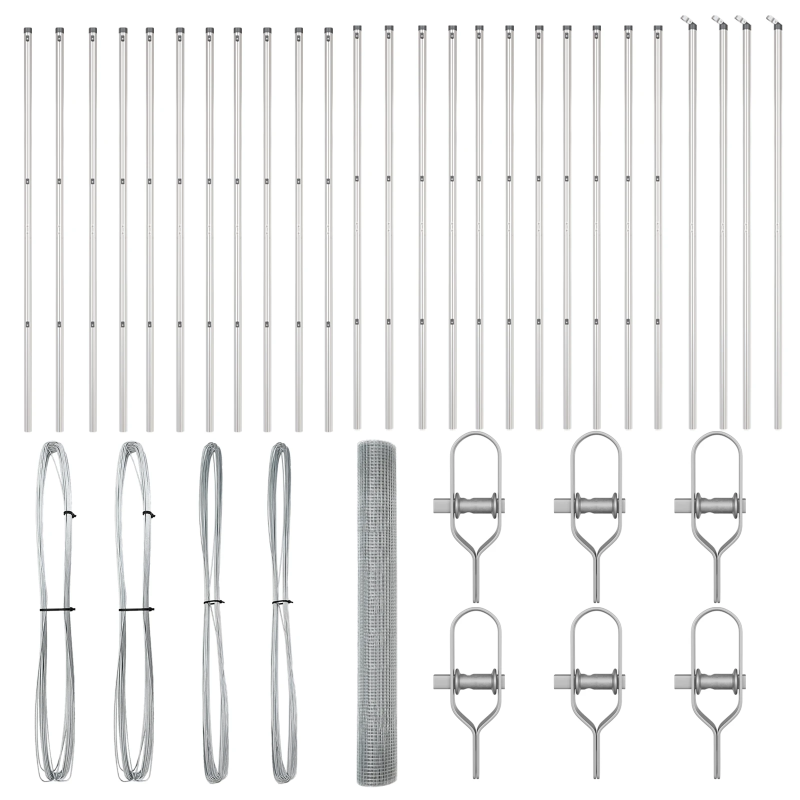 vidaXL Žoga āķis Sudraba 50 x 1,2 m ,19 x 19 mm acs, Tērauds