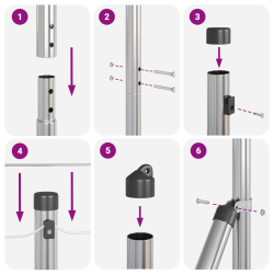 vidaXL Žoga āķis Sudraba 50 x 1,4 m ,16 x 16 mm acs, Tērauds