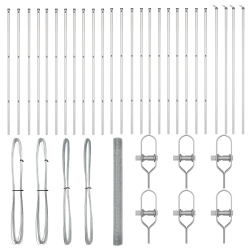 vidaXL Žoga āķis Sudraba 50 x 1,5 m ,19 x 19 mm režģis, Tērauds