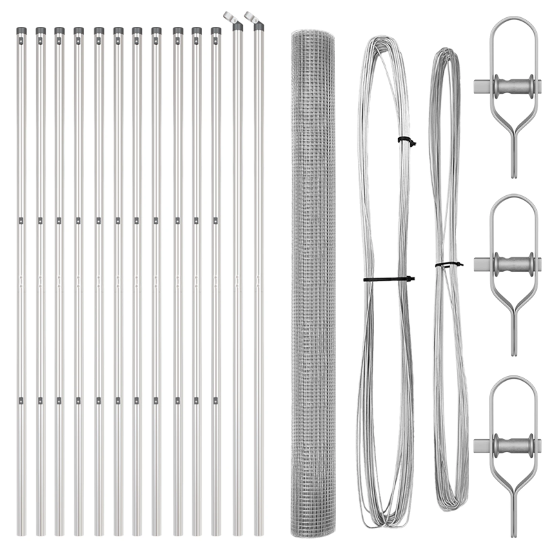 vidaXL Žoga āķis Sudraba 50 x 1,5 m ,25 x 25 mm sieta, Tērauds