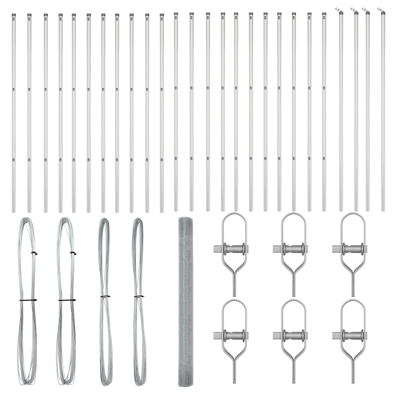 vidaXL Žoga āķis Sudraba 50 x 1,6 m ,16 x 16 mm acs, Tērauds