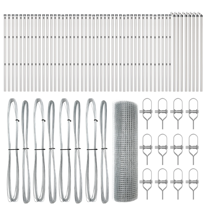 vidaXL Žoga āķis Sudraba 100 x 0,5 m ,16 x 16 mm acs, Tērauds