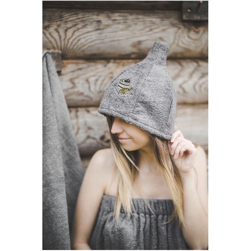 Pirts cepure kokvilnas pelēka