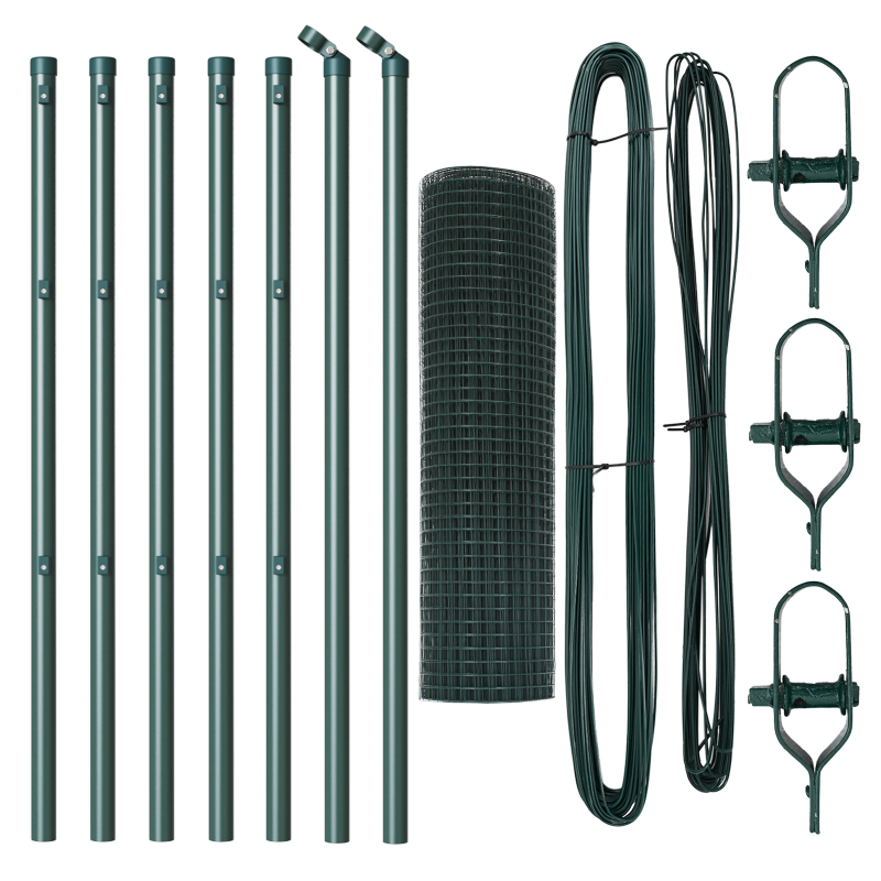 vidaXL Žoga āķis Zaļa 10 x 0,4 m ,19 x 19 mm siets, Tērauds un PVC