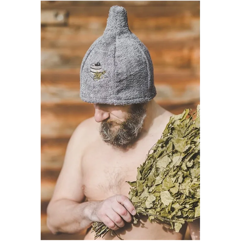 Pirts cepure kokvilnas pelēka