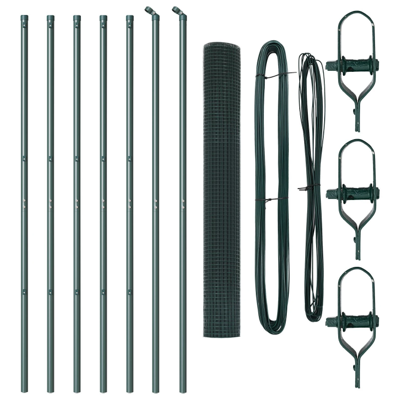 vidaXL Žoga āķis Zaļa 10 x 1,2 m ,12 x 12 mm siets, Tērauds un PVC