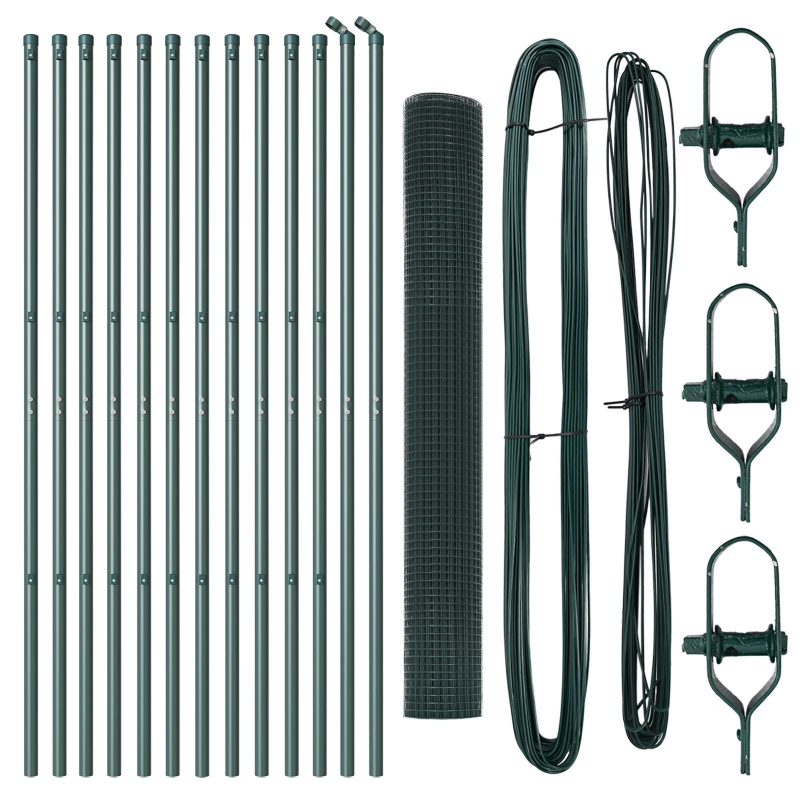 vidaXL Žoga āķis Zaļa 25 x 1 m ,16 x 16 mm siets, Tērauds