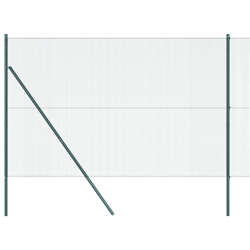 vidaXL Žoga āķis Zaļa 25 x 1,6 m ,12 x 12 mm siets, Tērauds un PVC