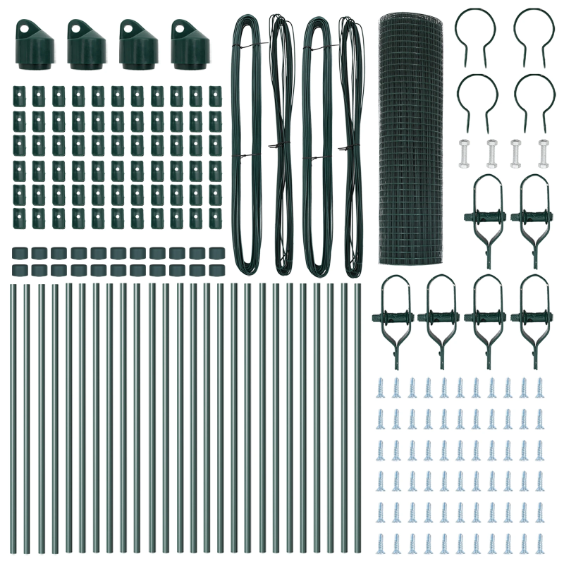 vidaXL Žoga āķis Zaļa 50 x 0,4 m ,12 x 12 mm siets, Tērauds un PVC
