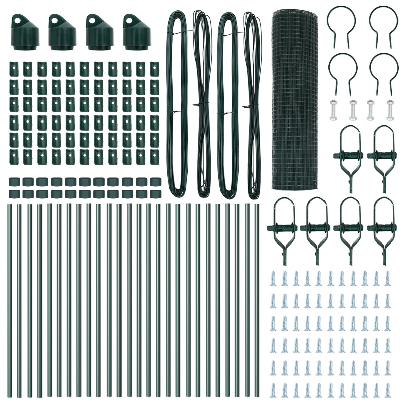 vidaXL Žoga āķis Zaļa 50 x 0,5 m ,19 x 19 mm tīkls, Tērauds un PVC