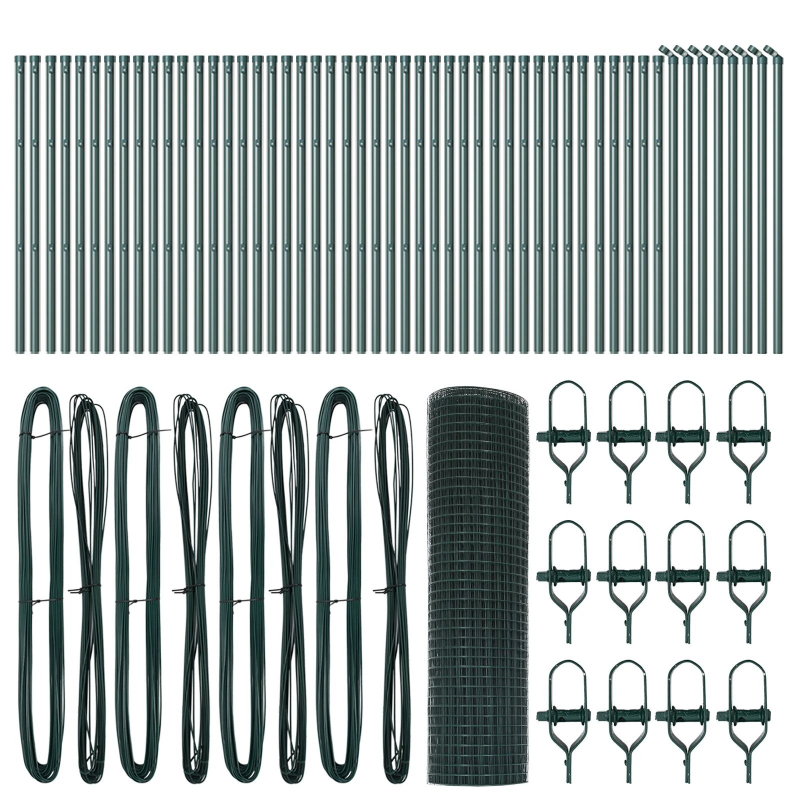 vidaXL Žoga āķis Zaļa 100 x 0,4 m ,12 x 12 mm acs, Tērauds un PVC