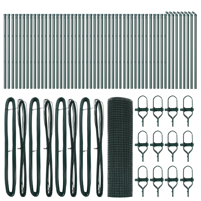 vidaXL Žoga āķis Zaļa 100 x 0,8 m ,16 x 16 mm siets, Tērauds un PVC