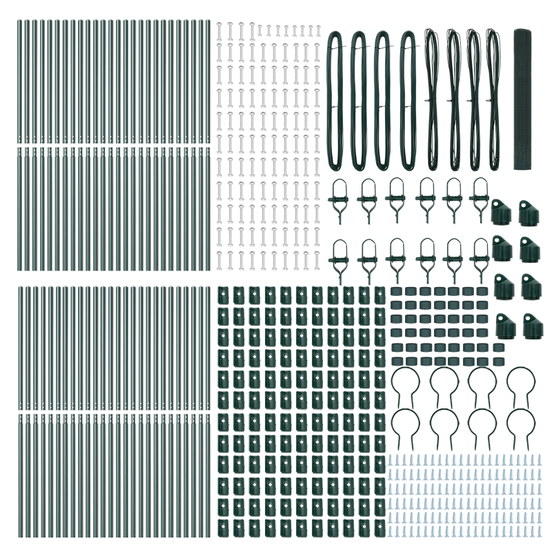 vidaXL Žoga āķis Zaļa 100 x 1 m ,12 x 12 mm režģis, Tērauds un PVC